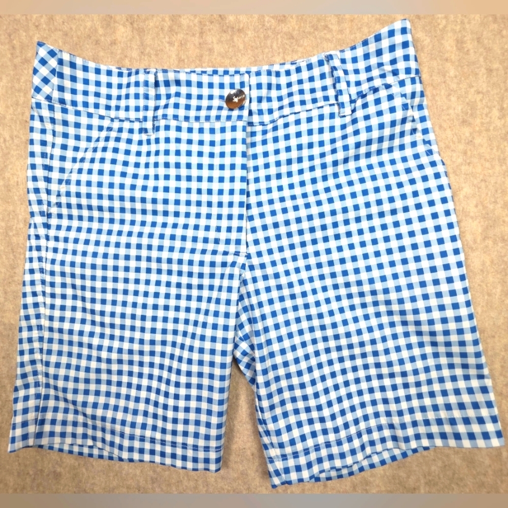GG Blue Women’s Size 6 Shorts, Blue White Checked‎ Squares, Golf, Tennis, Hiking